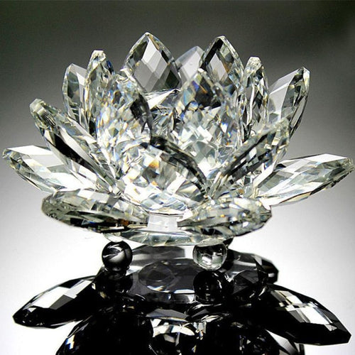 Crystal Lotus Flower Paperweight